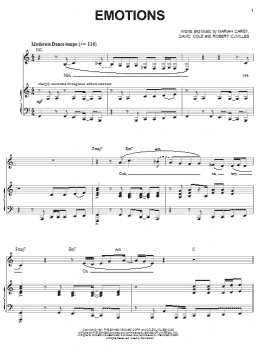 page one of Emotions (Piano, Vocal & Guitar Chords (Right-Hand Melody))