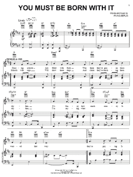 page one of You Must Be Born With It (Piano, Vocal & Guitar Chords (Right-Hand Melody))