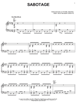 page one of Sabotage (Piano, Vocal & Guitar Chords (Right-Hand Melody))