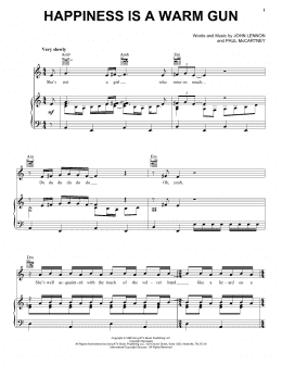 page one of Happiness Is A Warm Gun (Piano, Vocal & Guitar Chords (Right-Hand Melody))