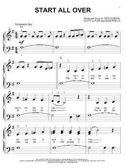 page one of Start All Over (Big Note Piano)