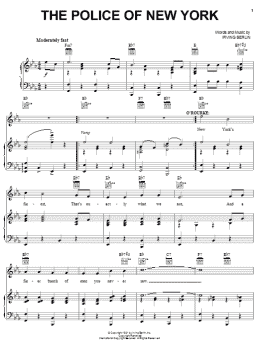 page one of The Police Of New York (Piano, Vocal & Guitar Chords (Right-Hand Melody))