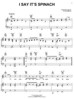 page one of I Say It's Spinach (Piano, Vocal & Guitar Chords (Right-Hand Melody))