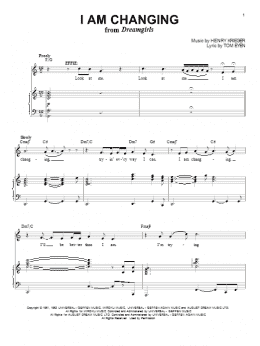 page one of I Am Changing (Piano & Vocal)
