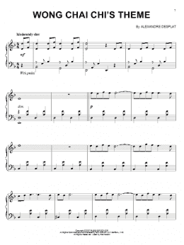 page one of Wong Chia Chi's Theme (Piano Solo)
