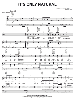 page one of It's Only Natural (Piano, Vocal & Guitar Chords (Right-Hand Melody))