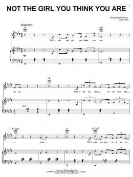 page one of Not The Girl You Think You Are (Piano, Vocal & Guitar Chords (Right-Hand Melody))