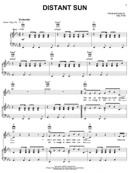 page one of Distant Sun (Piano, Vocal & Guitar Chords (Right-Hand Melody))