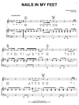 page one of Nails In My Feet (Piano, Vocal & Guitar Chords (Right-Hand Melody))