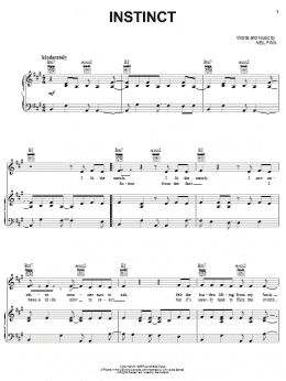 page one of Instinct (Piano, Vocal & Guitar Chords (Right-Hand Melody))