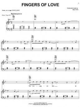 page one of Fingers Of Love (Piano, Vocal & Guitar Chords (Right-Hand Melody))