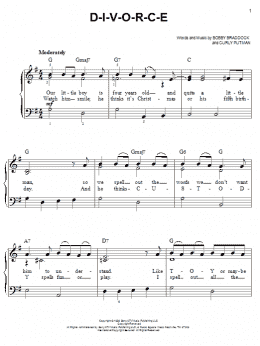 page one of D-I-V-O-R-C-E (Easy Piano)