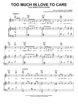 page one of Too Much In Love To Care (Piano, Vocal & Guitar Chords (Right-Hand Melody))