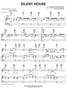 page one of Silent House (Piano, Vocal & Guitar Chords (Right-Hand Melody))