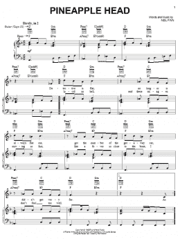 page one of Pineapple Head (Piano, Vocal & Guitar Chords (Right-Hand Melody))