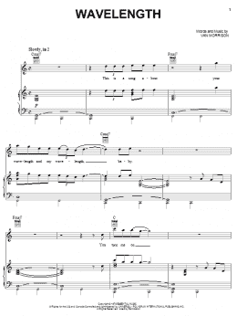 page one of Wavelength (Piano, Vocal & Guitar Chords (Right-Hand Melody))
