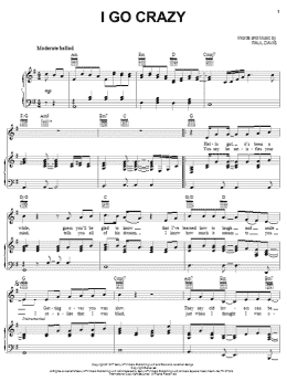 page one of I Go Crazy (Piano, Vocal & Guitar Chords (Right-Hand Melody))