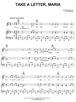 page one of Take A Letter, Maria (Piano, Vocal & Guitar Chords (Right-Hand Melody))