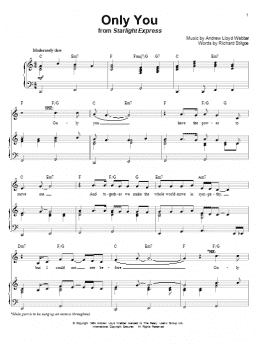page one of Only You (from Starlight Express) (Piano & Vocal)