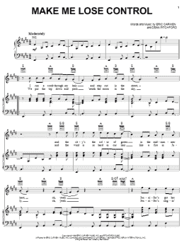 page one of Make Me Lose Control (Piano, Vocal & Guitar Chords (Right-Hand Melody))