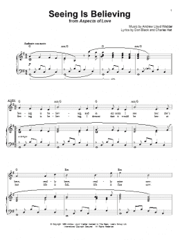 page one of Seeing Is Believing (from Aspects of Love) (Piano & Vocal)