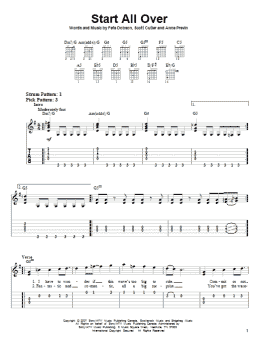page one of Start All Over (Easy Guitar Tab)