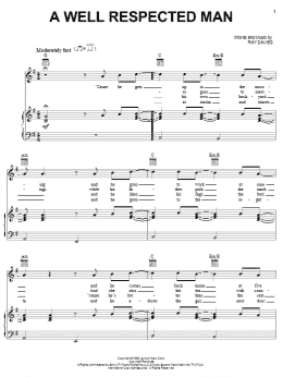 page one of A Well Respected Man (Piano, Vocal & Guitar Chords (Right-Hand Melody))