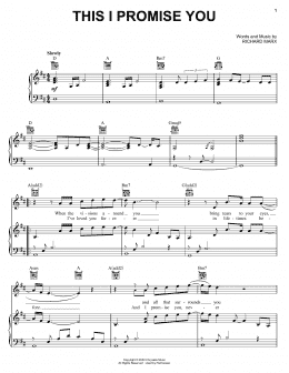 page one of This I Promise You (Piano, Vocal & Guitar Chords (Right-Hand Melody))