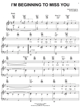 page one of I'm Beginning To Miss You (Piano, Vocal & Guitar Chords (Right-Hand Melody))