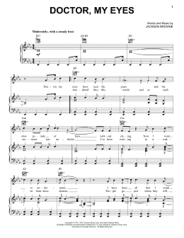page one of Doctor, My Eyes (Piano, Vocal & Guitar Chords (Right-Hand Melody))