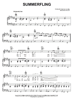 page one of Summerfling (Piano, Vocal & Guitar Chords (Right-Hand Melody))
