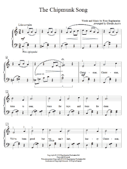 page one of The Chipmunk Song (Educational Piano)