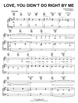 page one of Love, You Didn't Do Right By Me (Piano, Vocal & Guitar Chords (Right-Hand Melody))