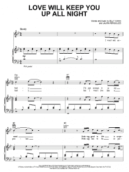 page one of Love Will Keep You Up All Night (Piano, Vocal & Guitar Chords (Right-Hand Melody))