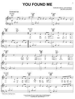 page one of You Found Me (Piano, Vocal & Guitar Chords (Right-Hand Melody))