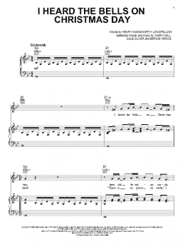 page one of I Heard The Bells On Christmas Day (Piano, Vocal & Guitar Chords (Right-Hand Melody))