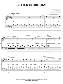 page one of Better Is One Day (arr. Phillip Keveren) (Easy Piano)