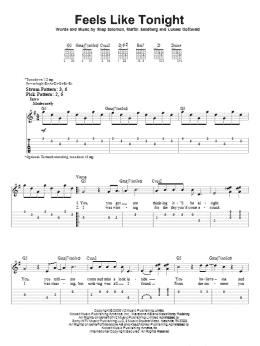 page one of Feels Like Tonight (Easy Guitar Tab)