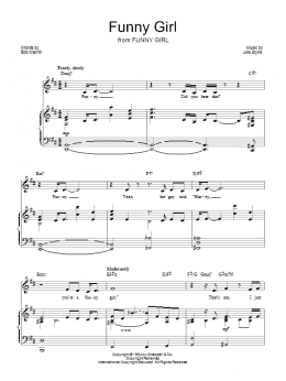 page one of Funny Girl (Piano, Vocal & Guitar Chords (Right-Hand Melody))