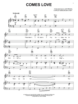 page one of Comes Love (Piano, Vocal & Guitar Chords (Right-Hand Melody))