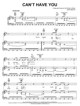 page one of Can't Have You (Piano, Vocal & Guitar Chords (Right-Hand Melody))