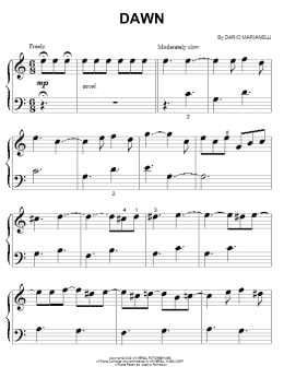 page one of Dawn (from Pride And Prejudice) (Big Note Piano)