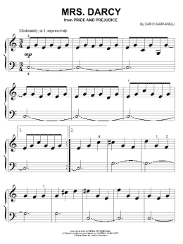 page one of Mrs. Darcy (from Pride And Prejudice) (Big Note Piano)