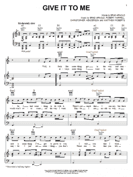 page one of Give It To Me (Piano, Vocal & Guitar Chords (Right-Hand Melody))