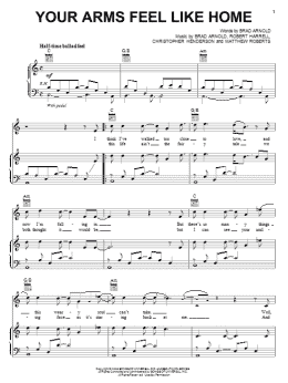 page one of Your Arms Feel Like Home (Piano, Vocal & Guitar Chords (Right-Hand Melody))