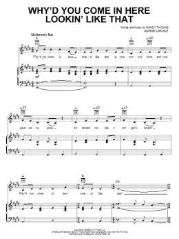 page one of Why'd You Come In Here Lookin' Like That (Piano, Vocal & Guitar Chords (Right-Hand Melody))