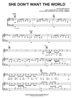 page one of She Don't Want The World (Piano, Vocal & Guitar Chords (Right-Hand Melody))