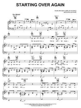 page one of Starting Over Again (Piano, Vocal & Guitar Chords (Right-Hand Melody))