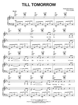 page one of Till Tomorrow (Piano, Vocal & Guitar Chords (Right-Hand Melody))