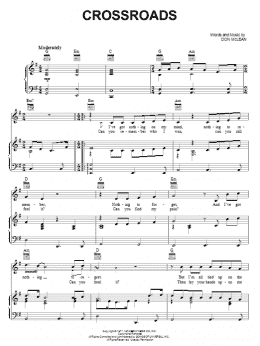 page one of Crossroads (Piano, Vocal & Guitar Chords (Right-Hand Melody))